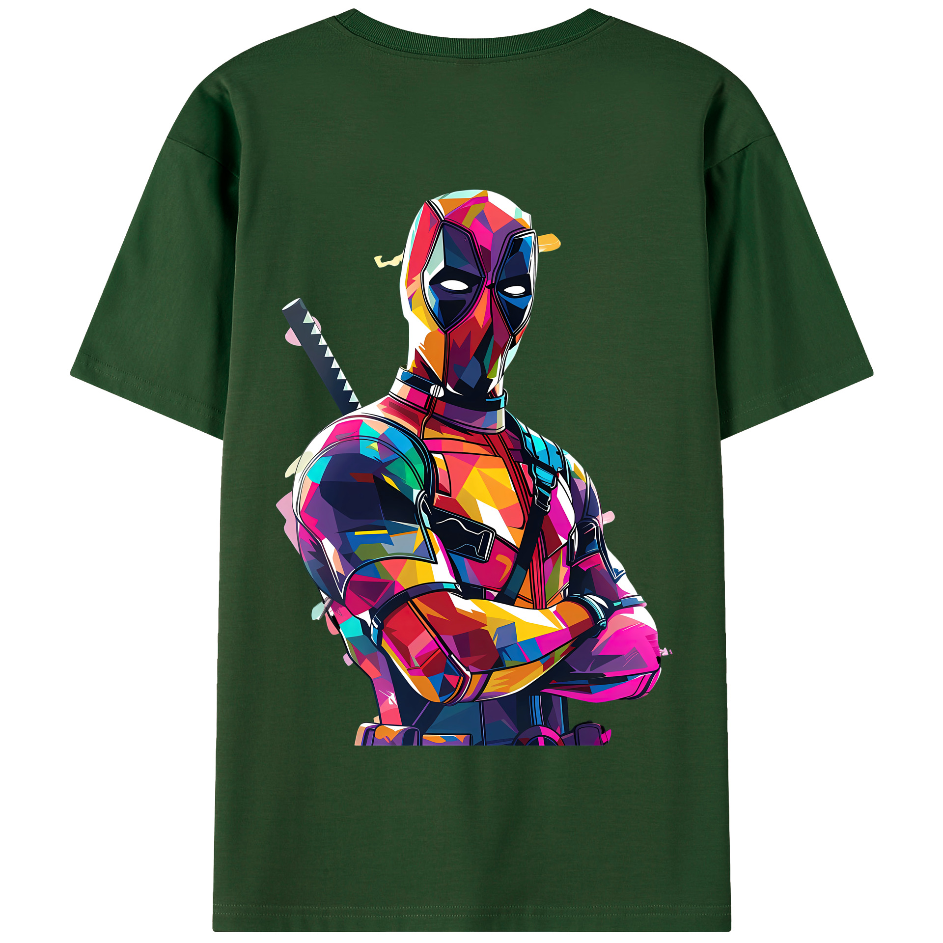 （画像用） Deadpool デッドプール 綿100％半袖Tシャツ（背面プリント）